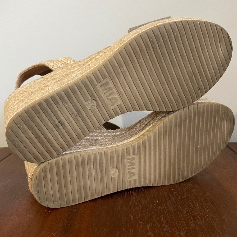 MIA Women's Brittni Espadrille Wedge Sandals in Khaki Size 7.5 - Picture 7 of 10